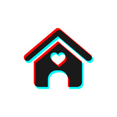 Design of house with heart icon