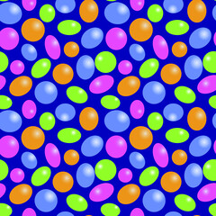 BBalloons on a blue background. Seamless vector pattern for holiday design, packaging, Wallpaper, fabric