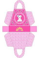 packaging box for toys pink design for girls cute white puppy