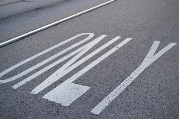 ONLY Signage Ground Traffic Zone