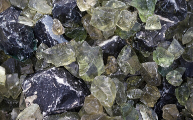 Erklez. lump glass for landscape design. Glass. Texture glass. Decorative Broken Glass for construction. 