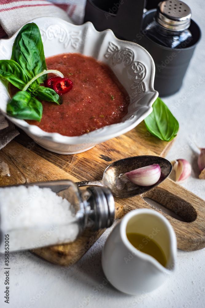 Wall mural Traditional spanish soup gazpacho