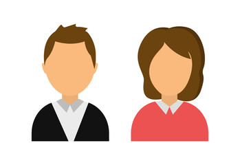 Vector avatars. Man and woman. Silhouettes of people in a flat style.