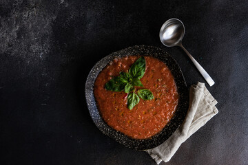 Traditional spanish soup gazpacho