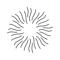 Naklejka premium Vintage Sunburst Explosion. Handdrawn Design Graphic Element Fireworks Black Rays Vector
