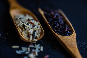 Organic cooking concept with rice