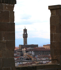Fototapeta premium Tower of the Palace in Piazza della Signoria in Florence