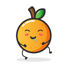 Cute orange fruit character for illustration or mascot.