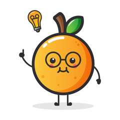Cute orange fruit character for illustration or mascot.