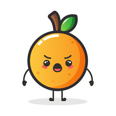 Cute orange fruit character for illustration or mascot.