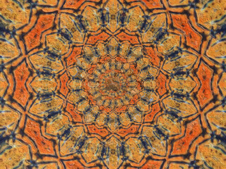 Obraz na płótnie Canvas psychedelic Mandala style abstract background with rough paper texture illustration 