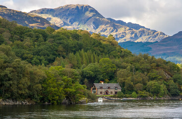 Fototapeta na wymiar A view across Britain's largest stretch of inland water, Loch Lomond, in the Scottish Highlands.