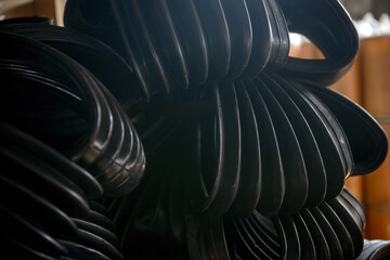Automotive engine air intake tube. Car parts.