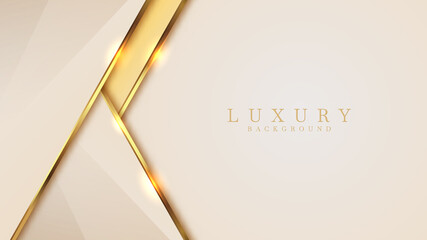 Luxury golden line  background mustard shades in 3d abstract style, Illustration from vector about modern template deluxe design. - obrazy, fototapety, plakaty
