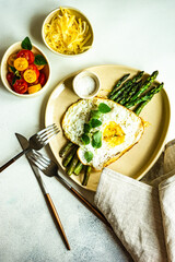 Healthy food concept with asparagus
