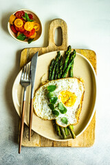 Healthy food concept with asparagus