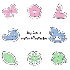 toy icons isolated vector illustrator
