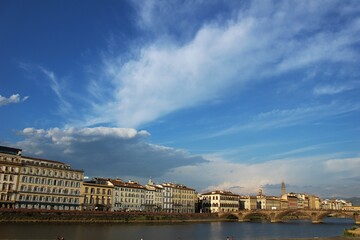 Italy, Tuscany: Arno River in Florence.
