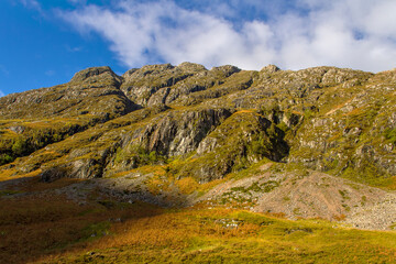 The rugged landscape around Achallader in the Scottish Highlands