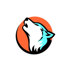 Wolf elegant template logo design. simple flat style. for your company logo more powerful