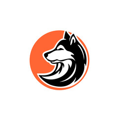 Wolf elegant template logo design. simple flat style. for your company logo more powerful