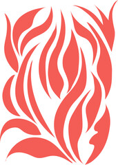 abstract form of red petals