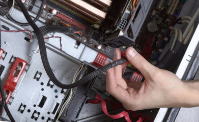 Repair of PC installation of components cleaning from dust assembly computer acceleration
