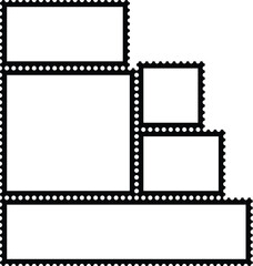 Postage stamps in grunge style. Set of textured postmarks . vector collection of vintage post marks.