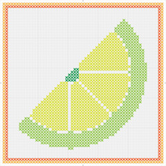 Lemon Fruit Slice Cross Stitch