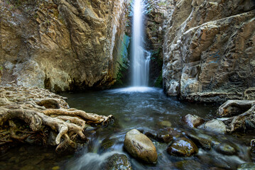 Waterfalls of Millomeri at Platres Troodos mountains Cyprus