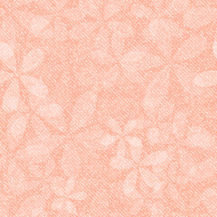 Vector Daisies. Denim floral seamless pattern. Pink Jeans cloth background with flowers.
