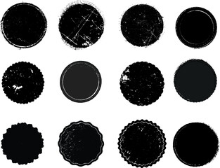 Grunge post Stamps Collection, Circles. Banners, Insignias , Logos, Icons, Labels and Badges Set . vector distress textures.blank shapes.