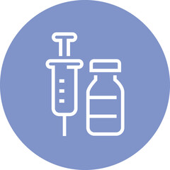 Vaccine Needle And Vial Outline Icon