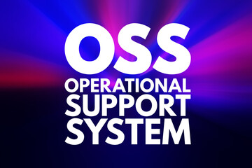 Fototapeta na wymiar OSS - Operational support system acronym, technology concept background