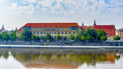 Naklejka na ściany i meble It's Building on the bank of the river Vltava, Czech Republic