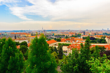 Fototapeta na wymiar Colorful landscape of Prague (Praha), capital of the Czech Republic.