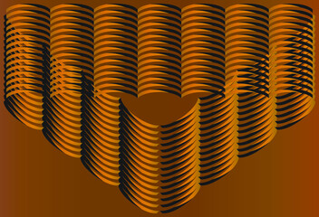 Golden chain Parallel Rounded weave lines links Seamless Pattern
