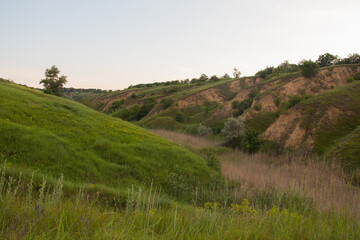 Fototapeta na wymiar Hills near Dnipro city