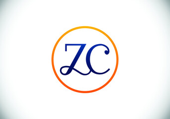 Initial Monogram Letter Z C Logo Design Vector Template. Z C Letter Logo Design