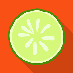 Vector illustration of cucumber and slice logo. Web element of cucumber and circle vector icon for stock.