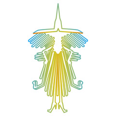 Multicolored line art witch