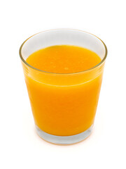 Orange juice glass isolated on white background