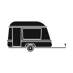 Isolated object of trailer and vintage sign. Graphic of trailer and van stock vector illustration.