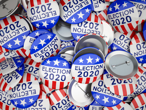 American vote buttons. USA Election 2020