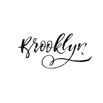 Brooklyn vector phrase. Modern vector brush calligraphy. Ink illustration with hand-drawn lettering. 
