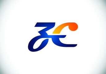Initial Monogram Letter Z C Logo Design Vector Template. Z C Letter Logo Design