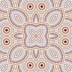 Retro victorian majolica tile seamless pattern. Geometric texture vector swatch. Tapis print design. Stylized spanish mayolica tilework recurrent pattern. Floor decor graphic design.