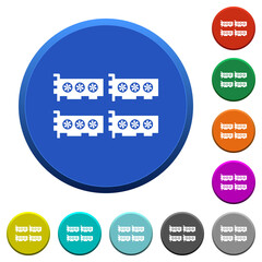 Cryptocoin mining farm beveled buttons