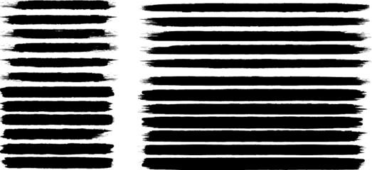 Grunge Paint Roller . Vector brush Stroke . Distressed banner . Black stripes isolated. paintbrush collection . Modern Textured shape . Dry border in Black . Bulge lines