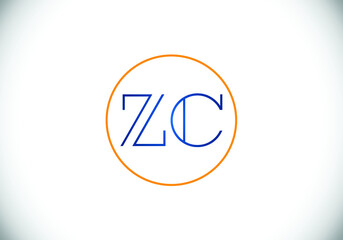 Initial Monogram Letter Z C Logo Design Vector Template. Z C Letter Logo Design